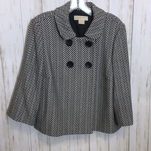 Michael Kors Herringbone Swing Jacket 3/4 Sleeves